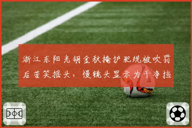 浙江东阳光胡金秋掩护犯规被吹罚后苦笑摇头，慢镜头显示为干净挡拆